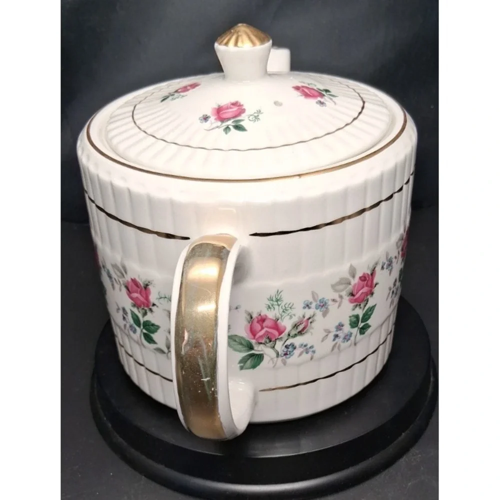 Vintage Ellgreave Wood & Sons Teapot with Rose Bud Design